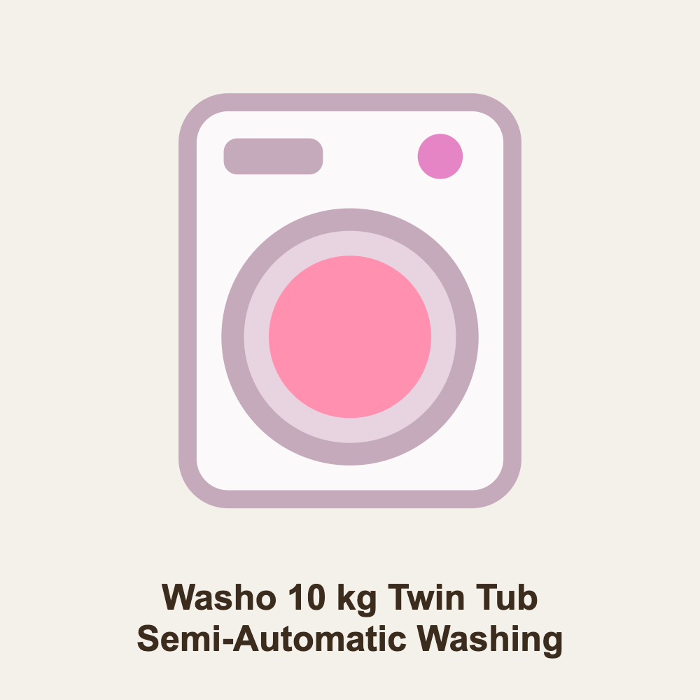 Washo 10 kg Twin Tub Semi-Automatic Washing Machine