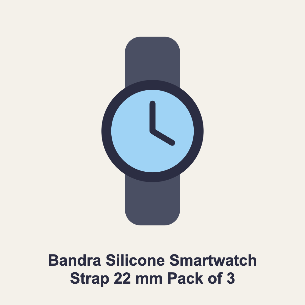 Bandra Silicone Smartwatch Strap 22 mm Pack of 3