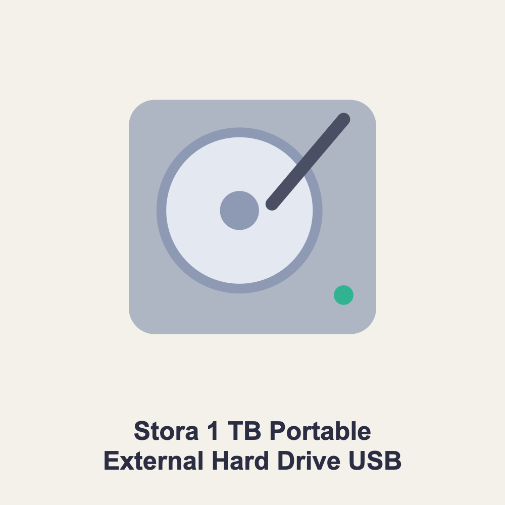 Stora 1 TB Portable External Hard Drive USB 3.0