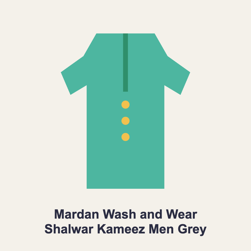 Mardan Wash and Wear Shalwar Kameez Men Grey