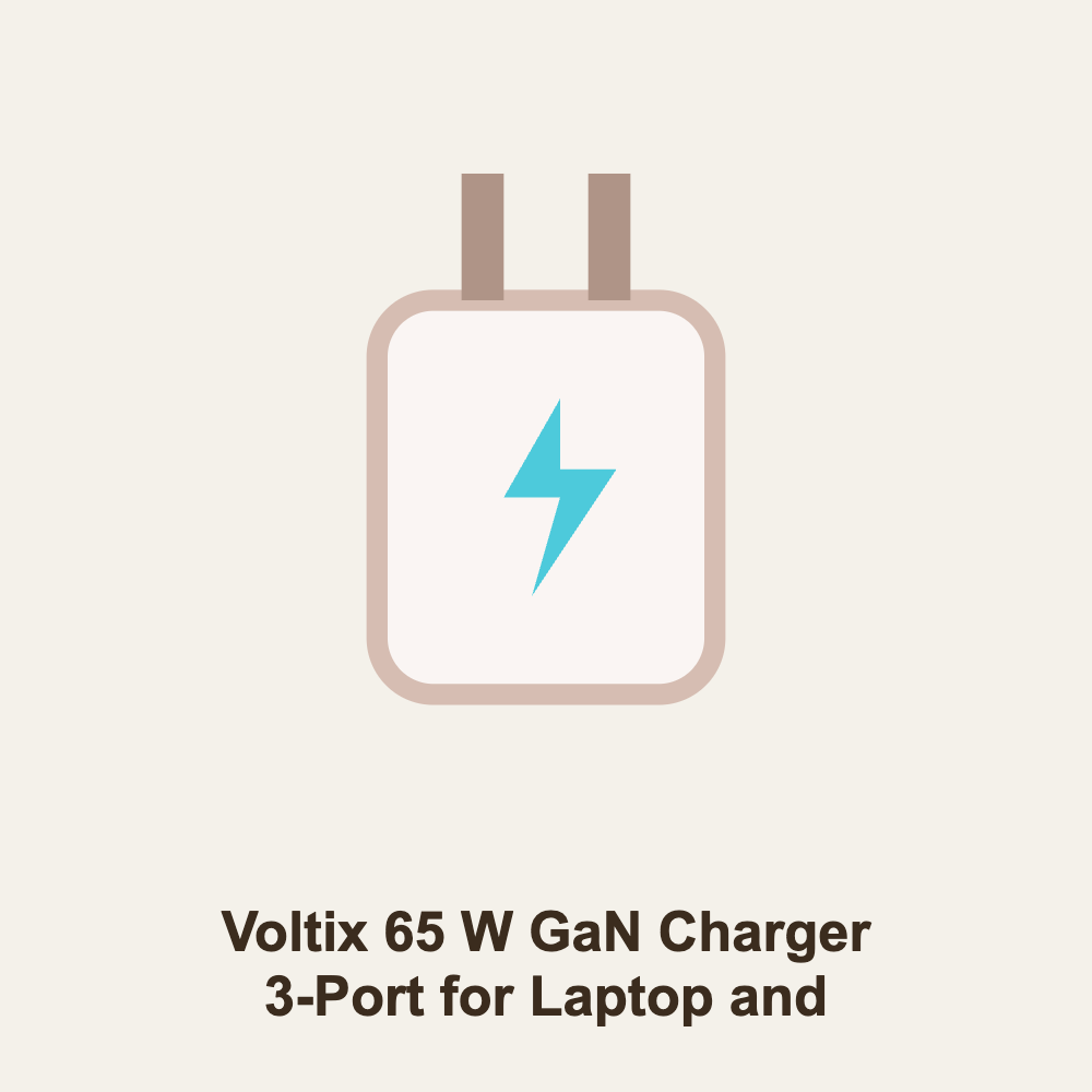 Voltix 65 W GaN Charger 3-Port for Laptop and Phone