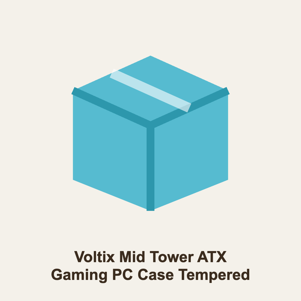 Voltix Mid Tower ATX Gaming PC Case Tempered Glass