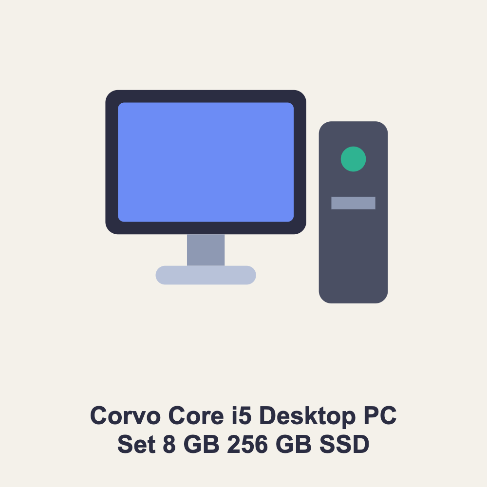 Corvo Core i5 Desktop PC Set 8 GB 256 GB SSD