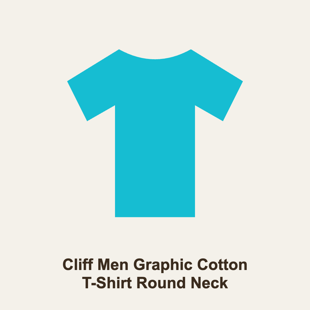 Cliff Men Graphic Cotton T-Shirt Round Neck