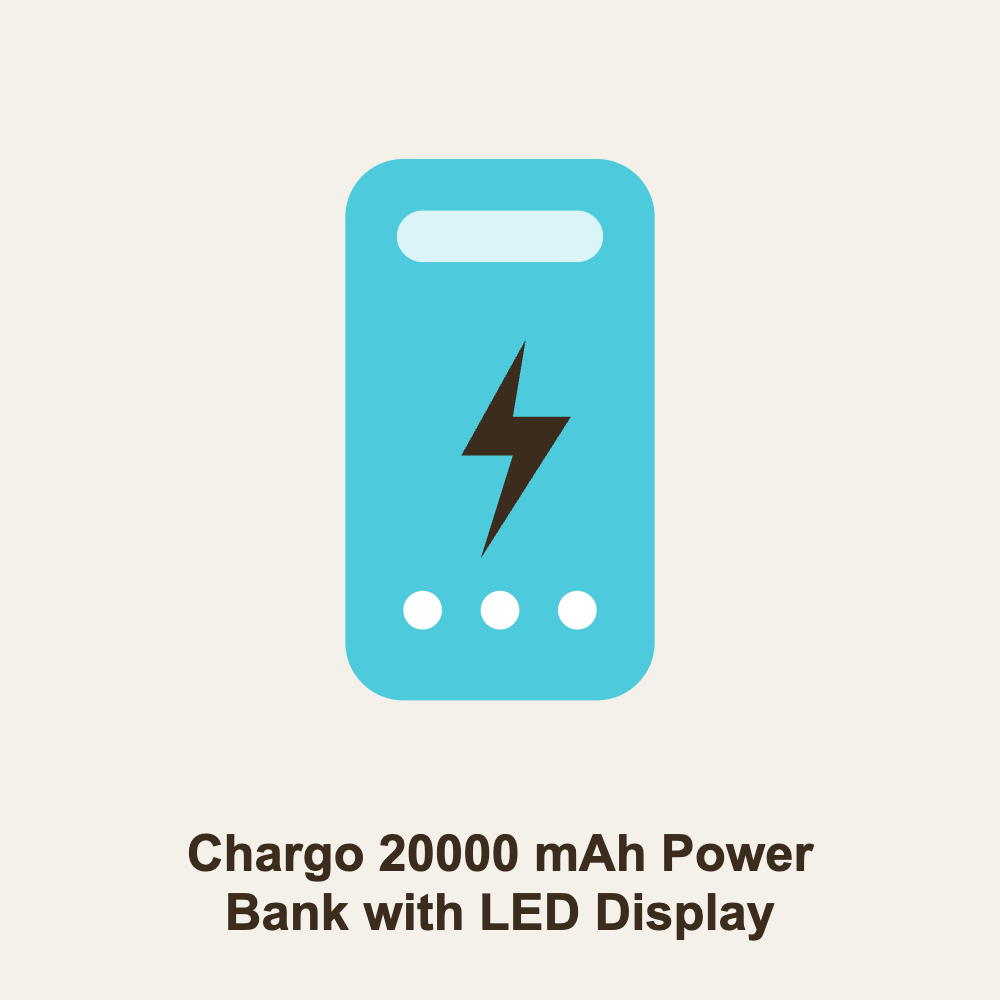 Chargo 20000 mAh Power Bank with LED Display