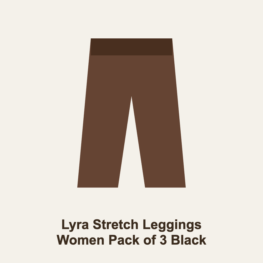 Lyra Stretch Leggings Women Pack of 3 Black