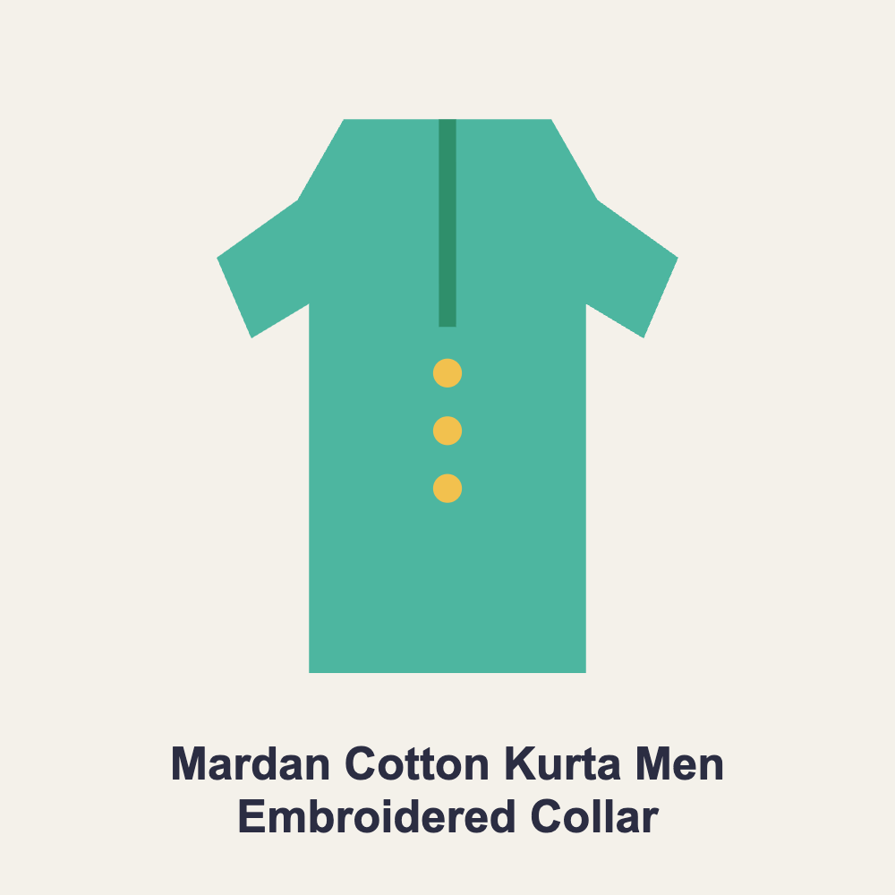 Mardan Cotton Kurta Men Embroidered Collar
