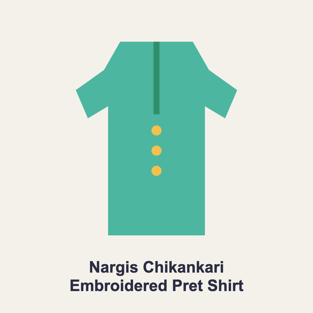 Nargis Chikankari Embroidered Pret Shirt Cotton