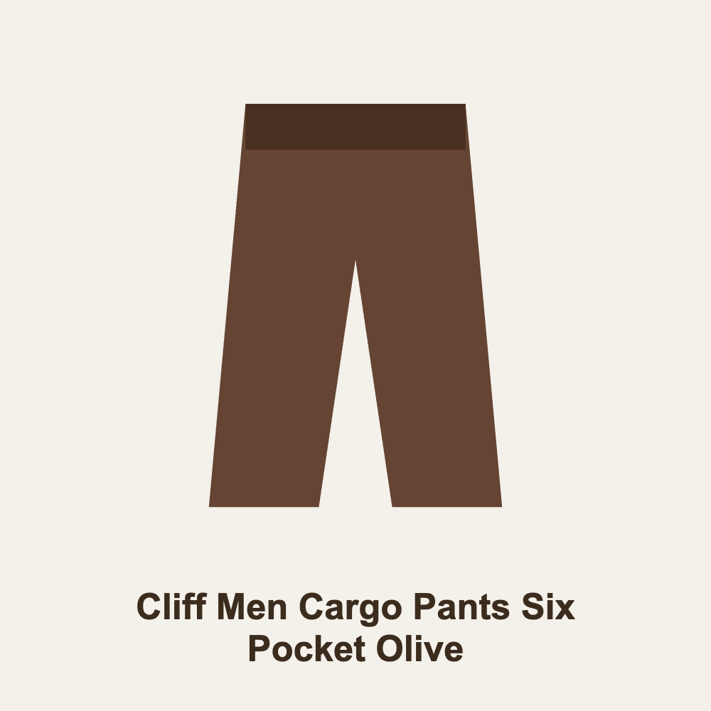 Cliff Men Cargo Pants Six Pocket Olive