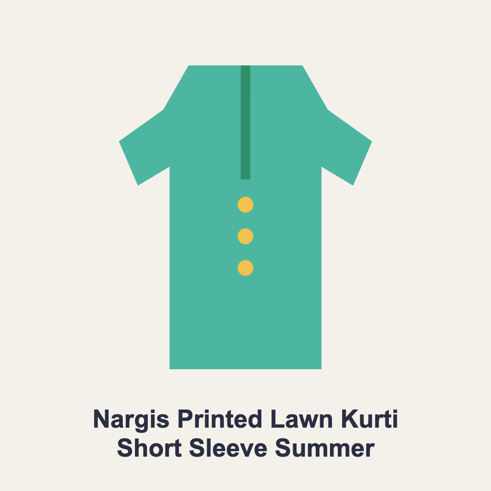 Nargis Printed Lawn Kurti Short Sleeve Summer