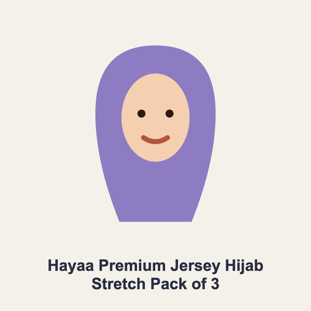 Hayaa Premium Jersey Hijab Stretch Pack of 3