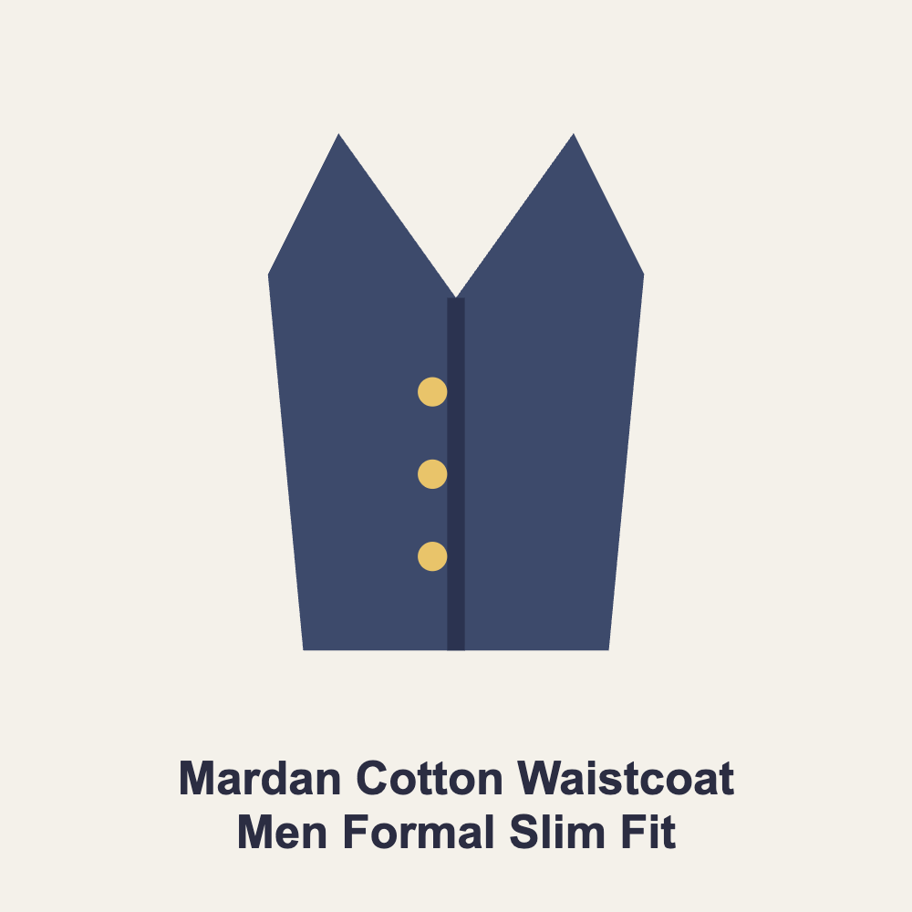 Mardan Cotton Waistcoat Men Formal Slim Fit