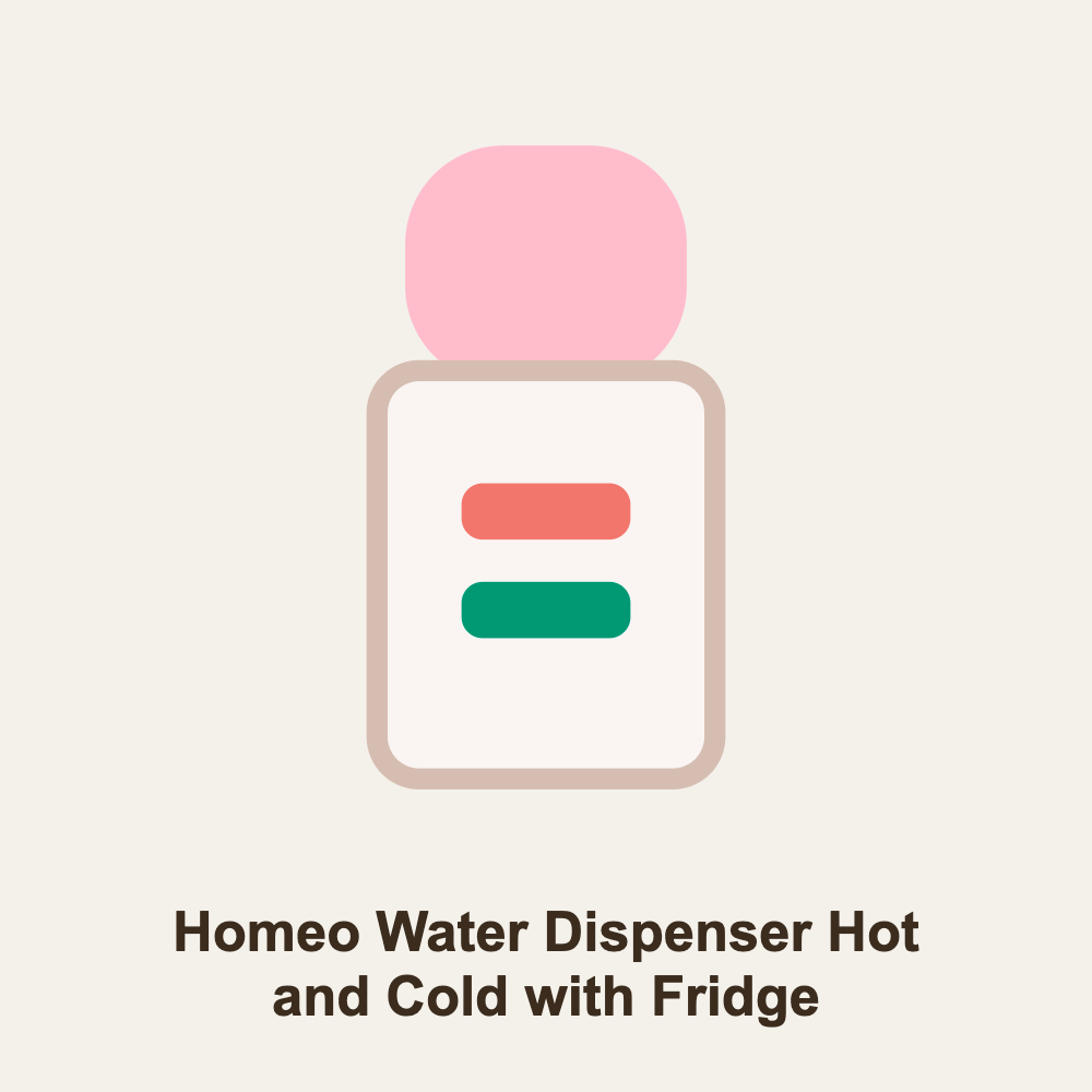 Homeo Water Dispenser Hot and Cold with Fridge