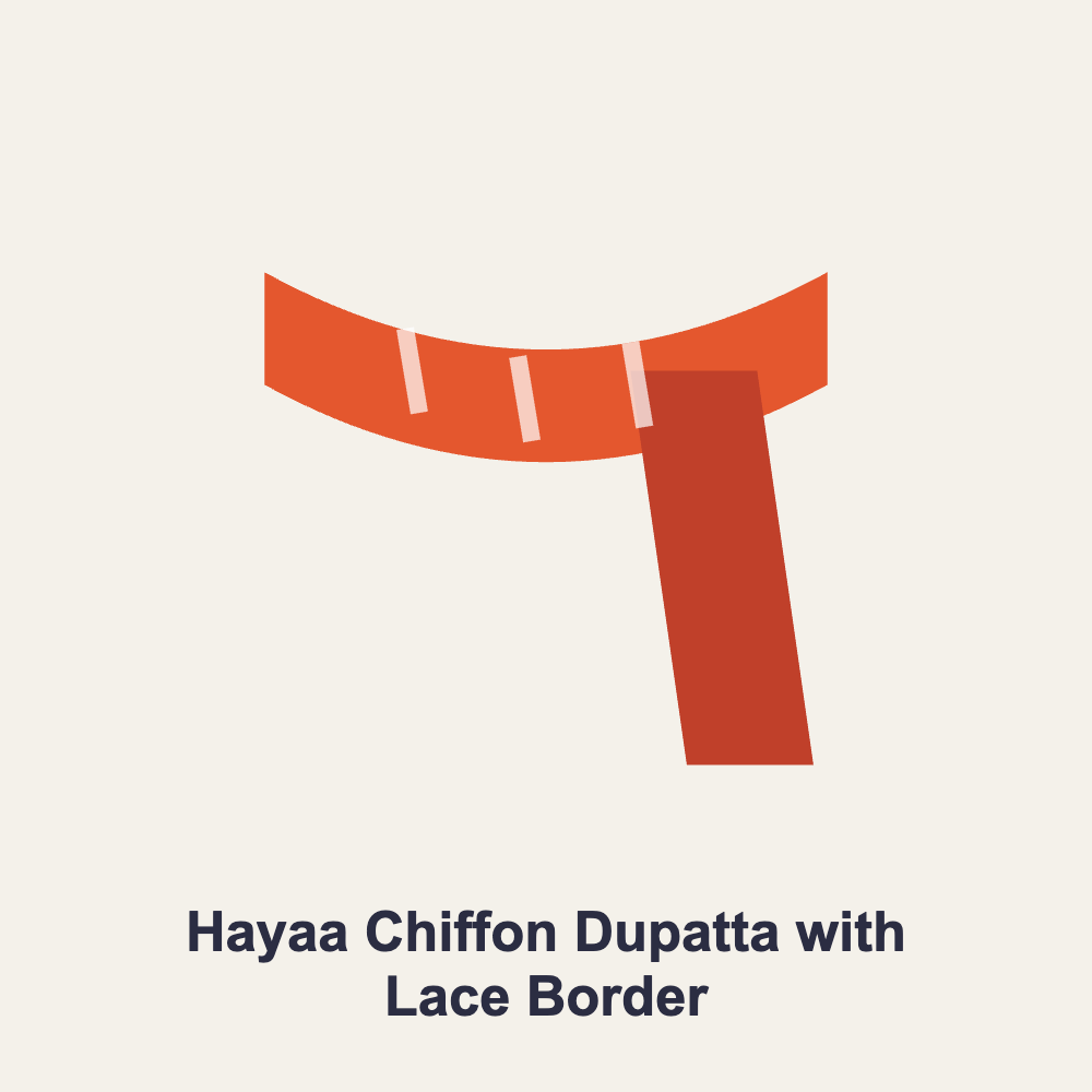 Hayaa Chiffon Dupatta with Lace Border