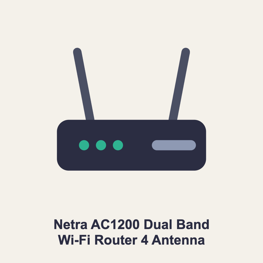 Netra AC1200 Dual Band Wi-Fi Router 4 Antenna