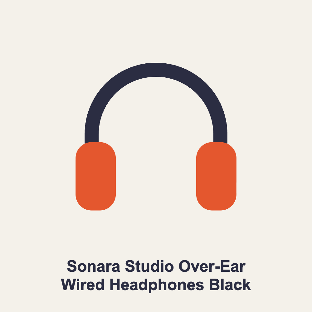 Sonara Studio Over-Ear Wired Headphones Black