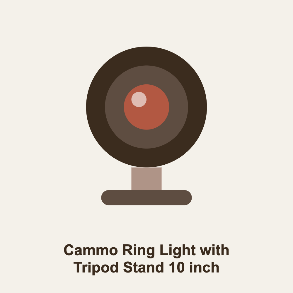 Cammo Ring Light with Tripod Stand 10 inch