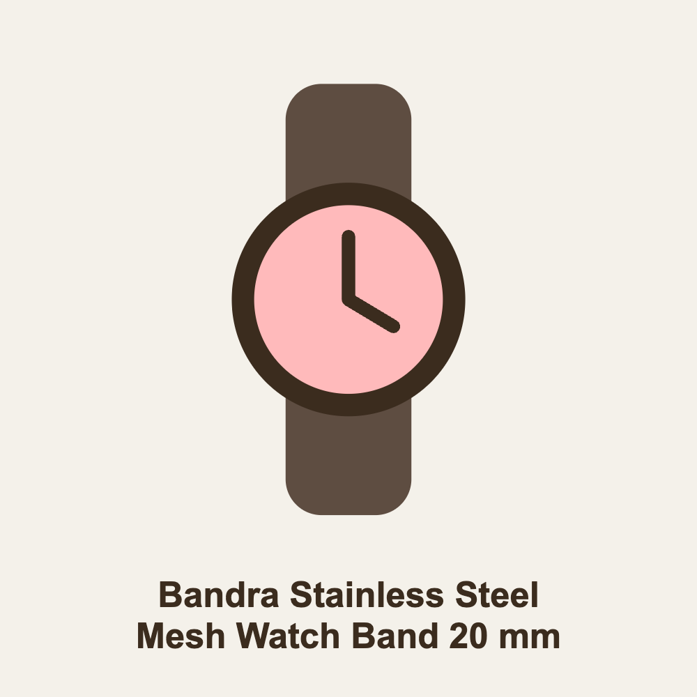 Bandra Stainless Steel Mesh Watch Band 20 mm