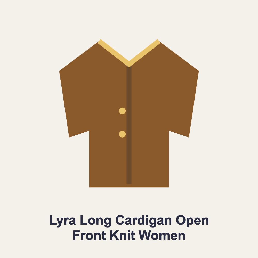 Lyra Long Cardigan Open Front Knit Women