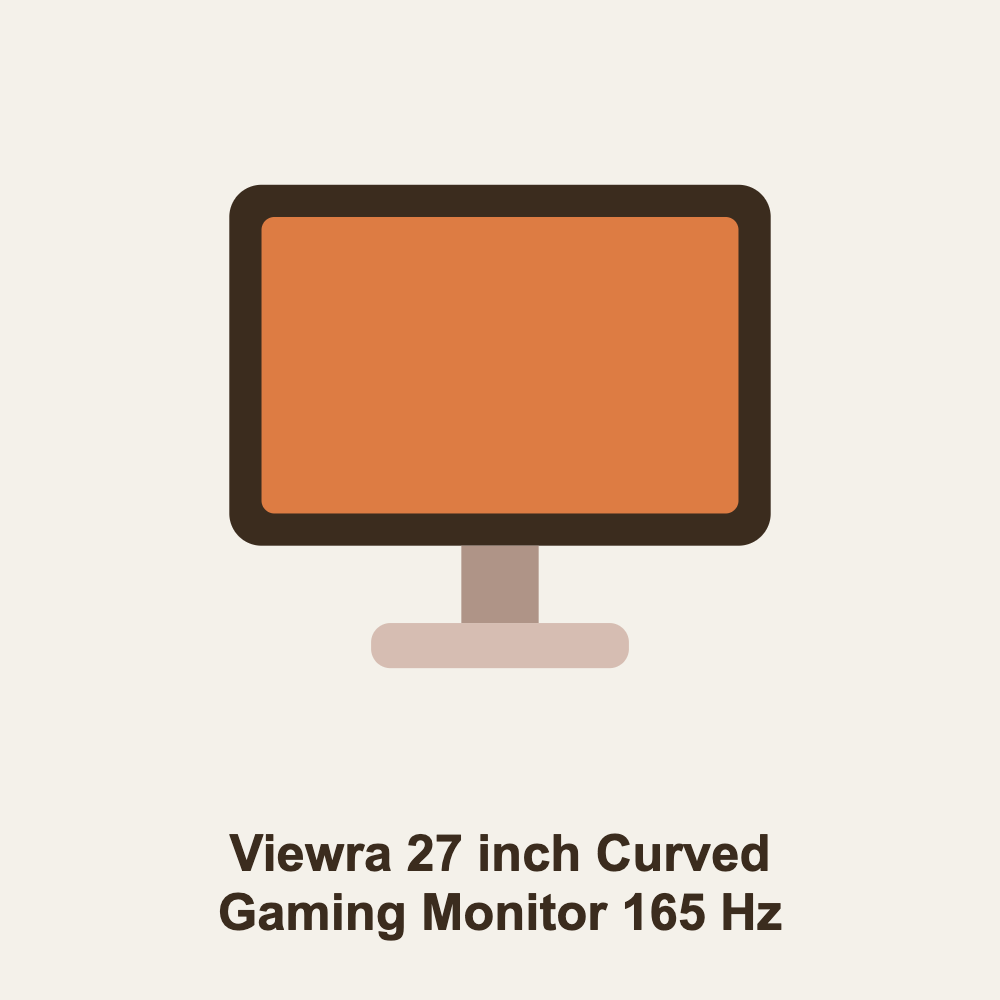Viewra 27 inch Curved Gaming Monitor 165 Hz