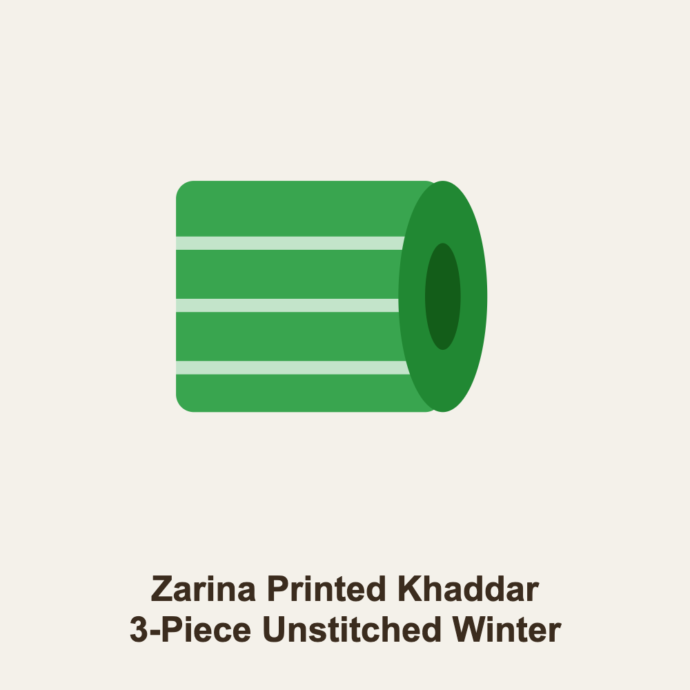 Zarina Printed Khaddar 3-Piece Unstitched Winter Suit