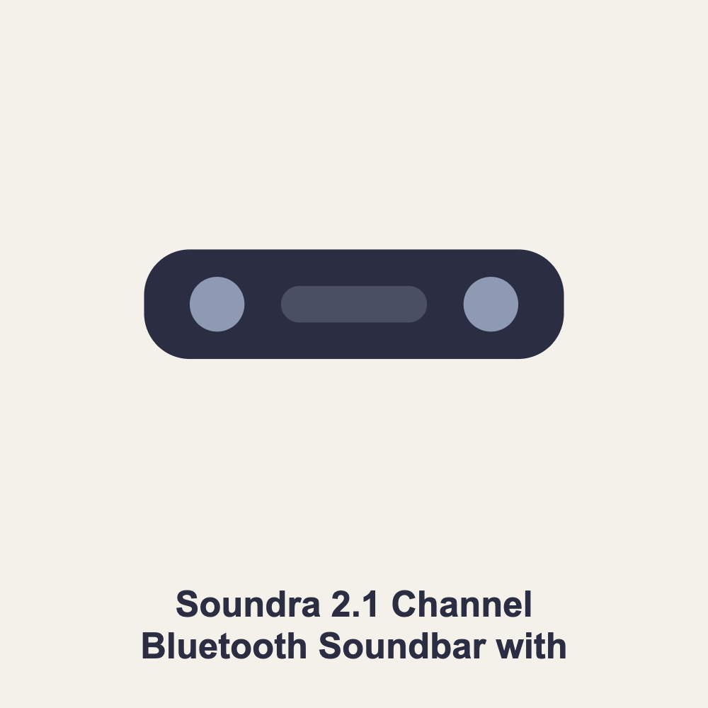 Soundra 2.1 Channel Bluetooth Soundbar with Subwoofer