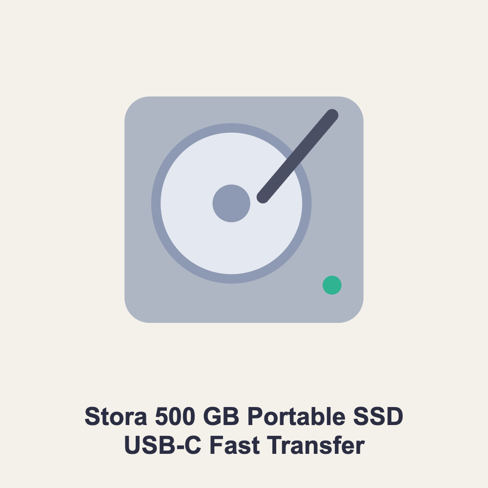 Stora 500 GB Portable SSD USB-C Fast Transfer