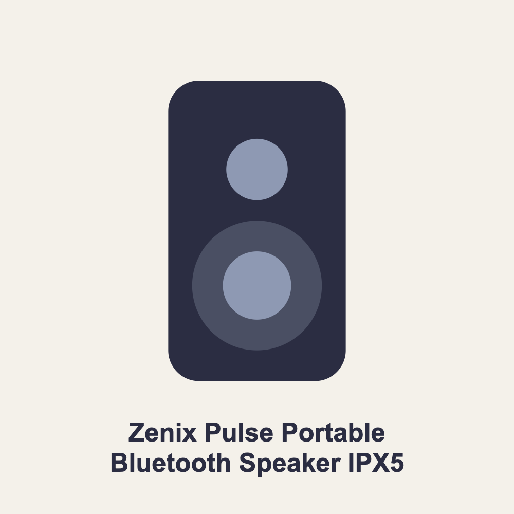Zenix Pulse Portable Bluetooth Speaker IPX5 Black