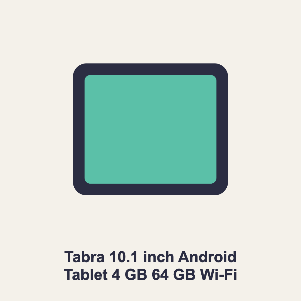 Tabra 10.1 inch Android Tablet 4 GB 64 GB Wi-Fi