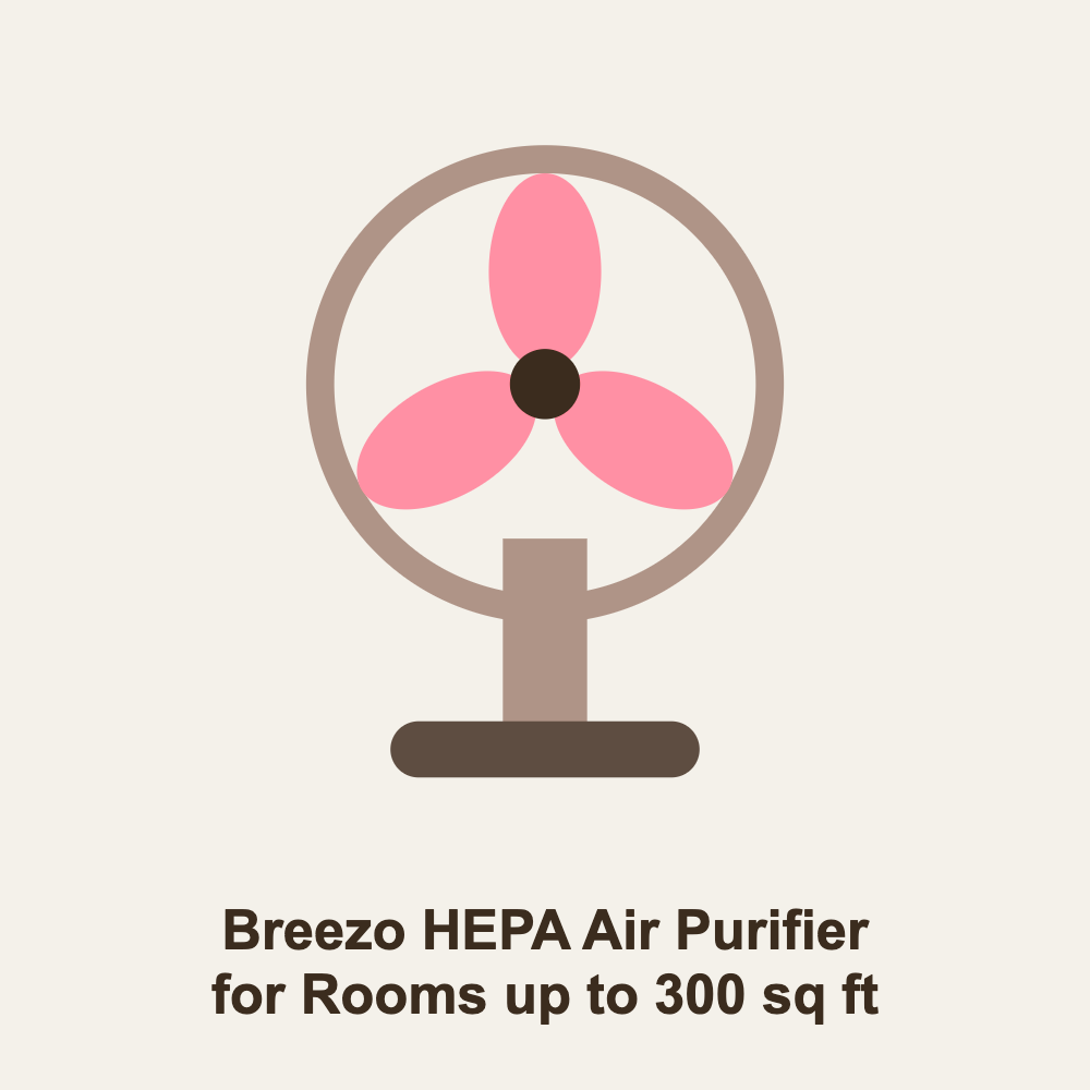 Breezo HEPA Air Purifier for Rooms up to 300 sq ft