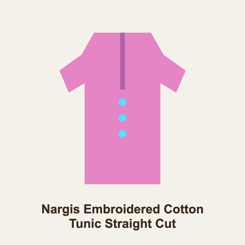Nargis Embroidered Cotton Tunic Straight Cut