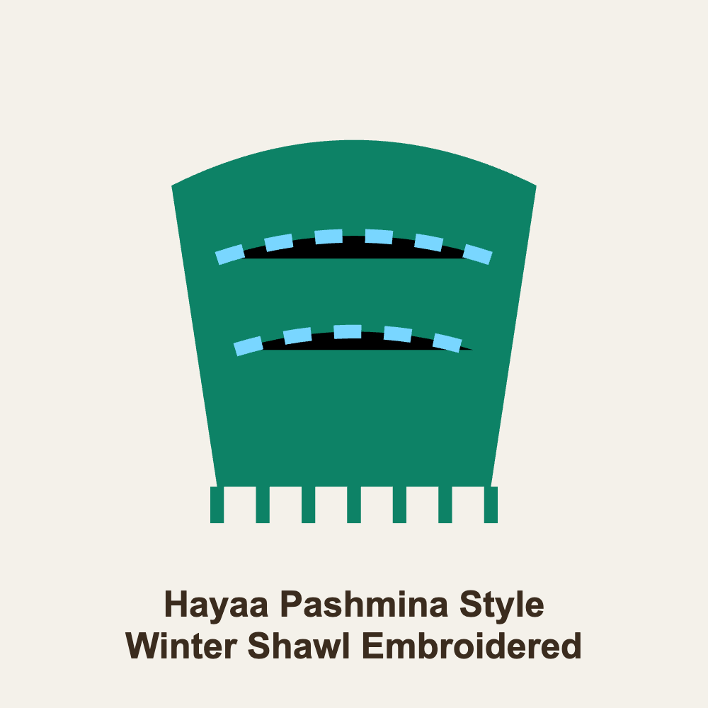 Hayaa Pashmina Style Winter Shawl Embroidered