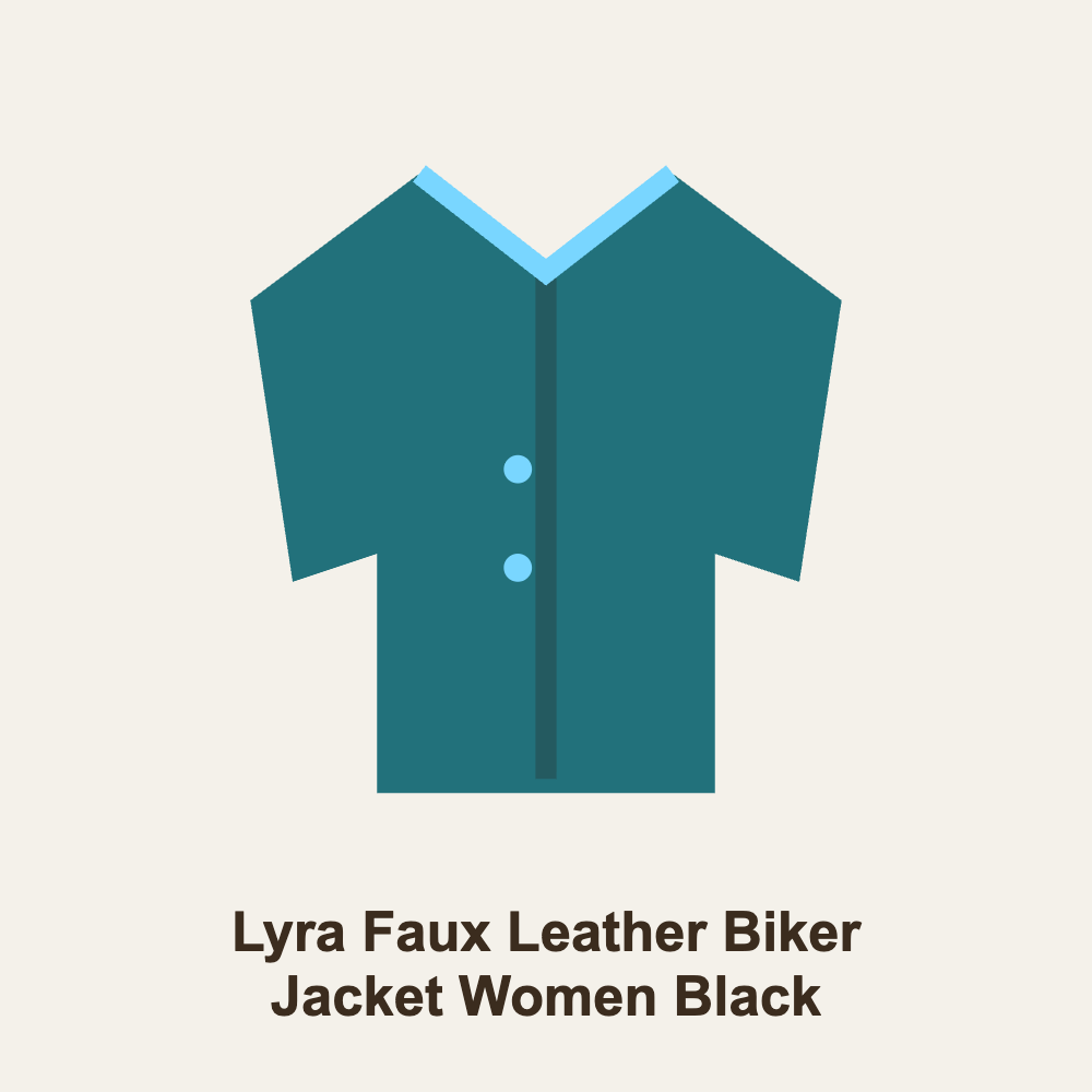 Lyra Faux Leather Biker Jacket Women Black