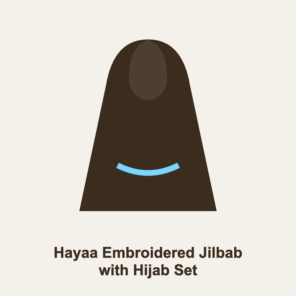 Hayaa Embroidered Jilbab with Hijab Set