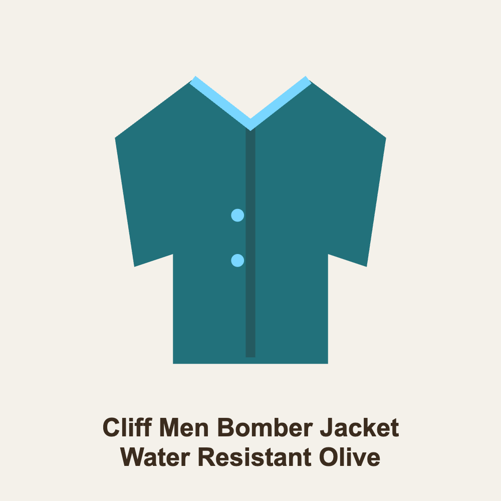 Cliff Men Bomber Jacket Water Resistant Olive