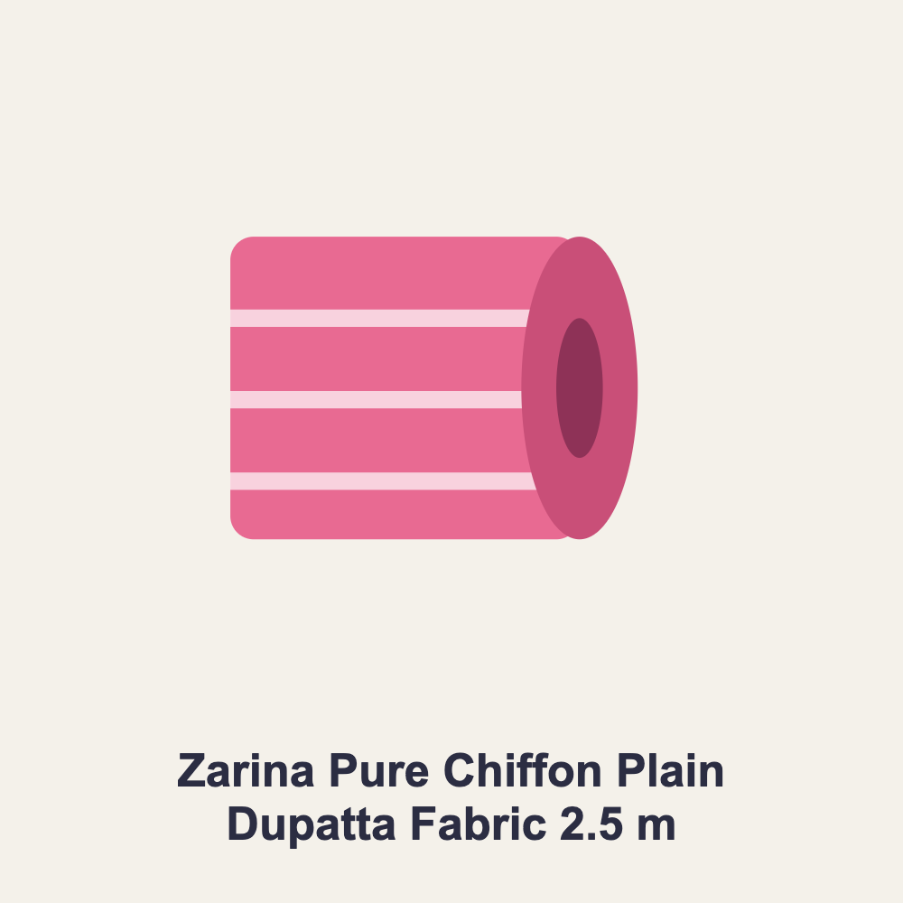 Zarina Pure Chiffon Plain Dupatta Fabric 2.5 m