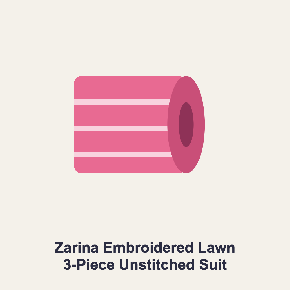 Zarina Embroidered Lawn 3-Piece Unstitched Suit