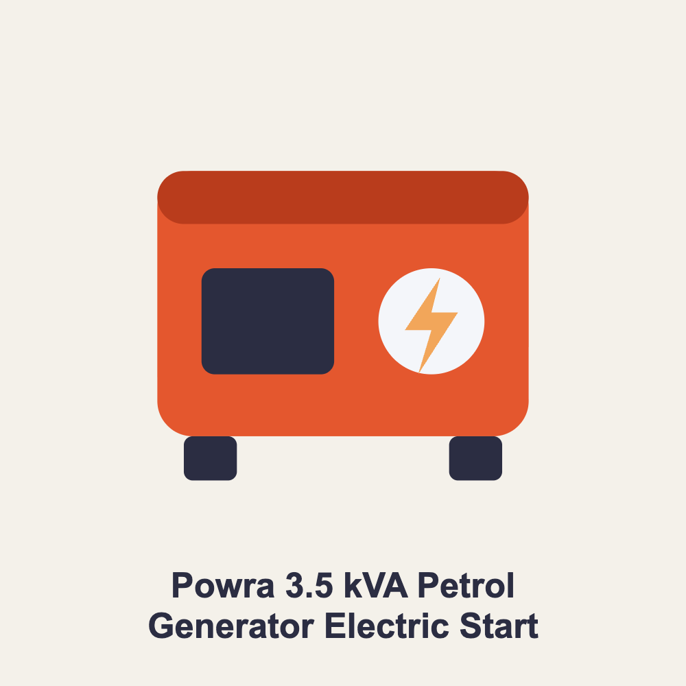 Powra 3.5 kVA Petrol Generator Electric Start